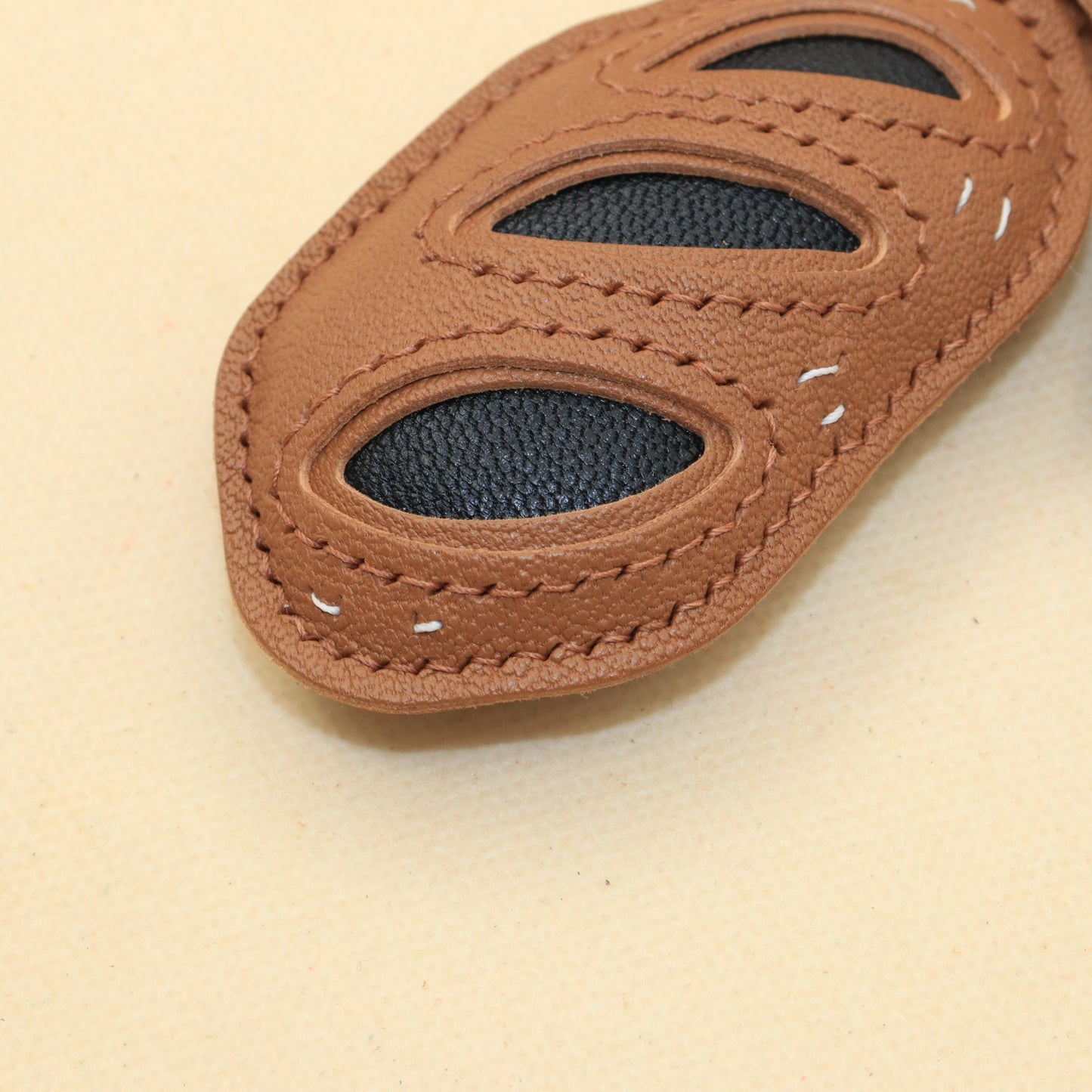 Handmade Leather Bread Charm for Handbag, French Baguette Bread Keychain