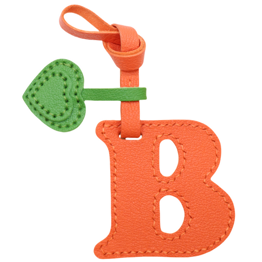 Initial Letter A-Z Bag Charm with Heart