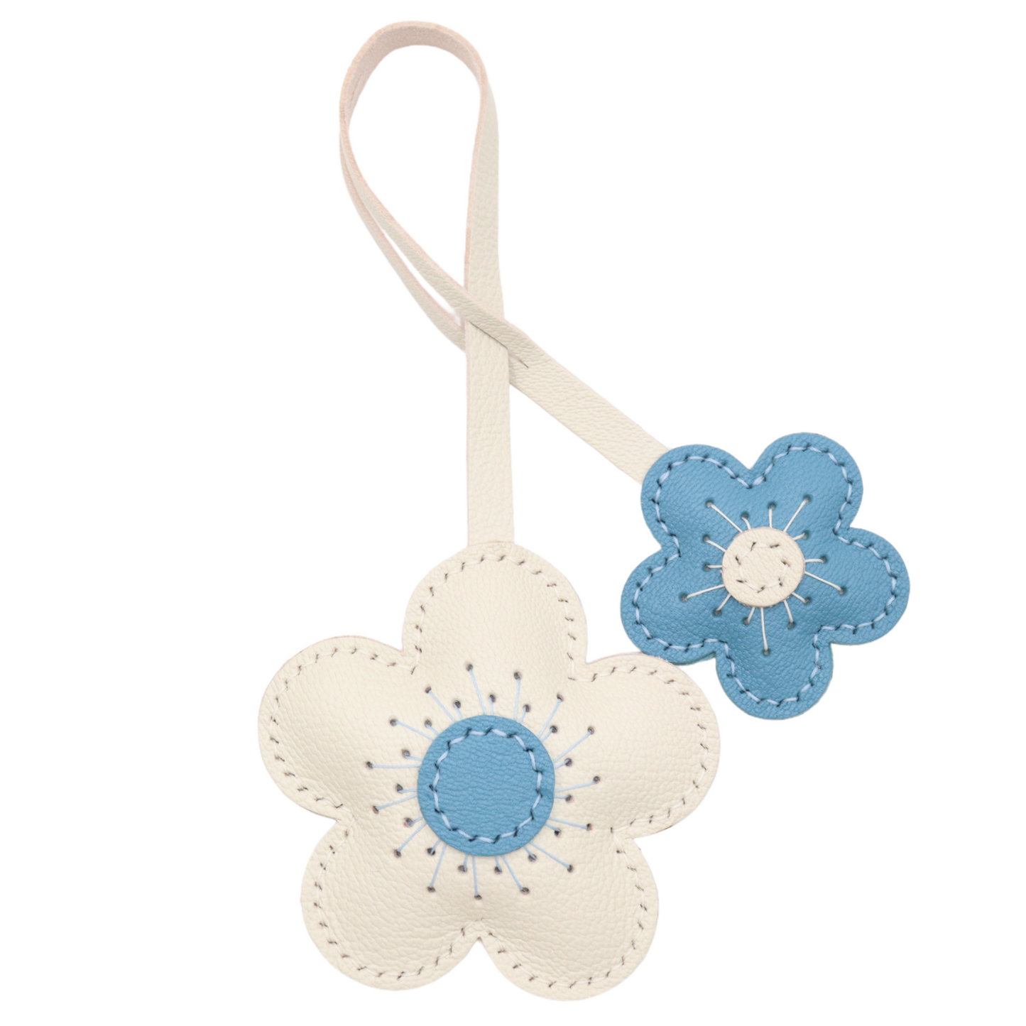 Leather Two-Tone Flower Bag Charms