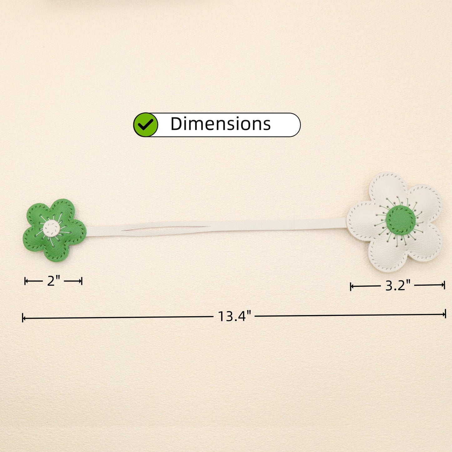 Leather Two-Tone Flower Bag Charms