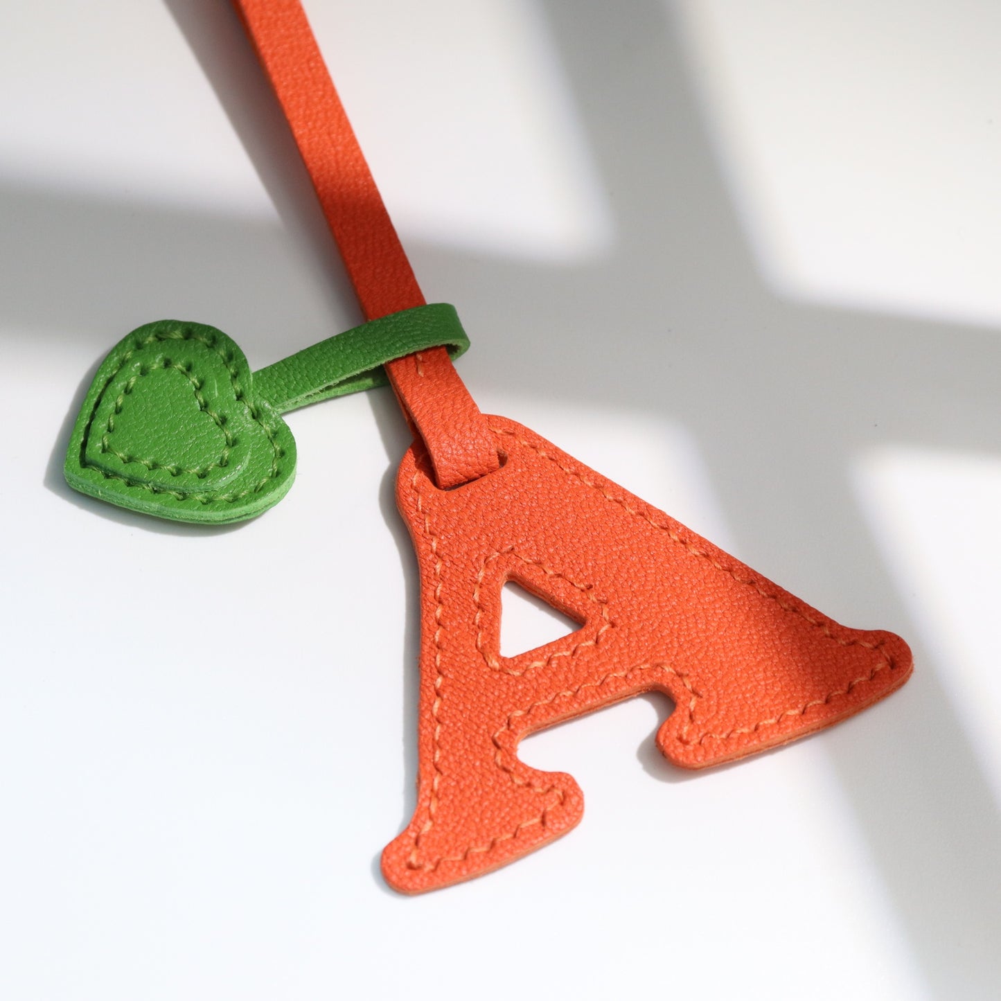 Initial Letter A-Z Bag Charm with Heart