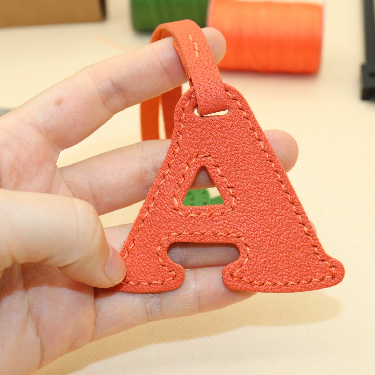 Leather Initial Letter A-Z Bag Charm