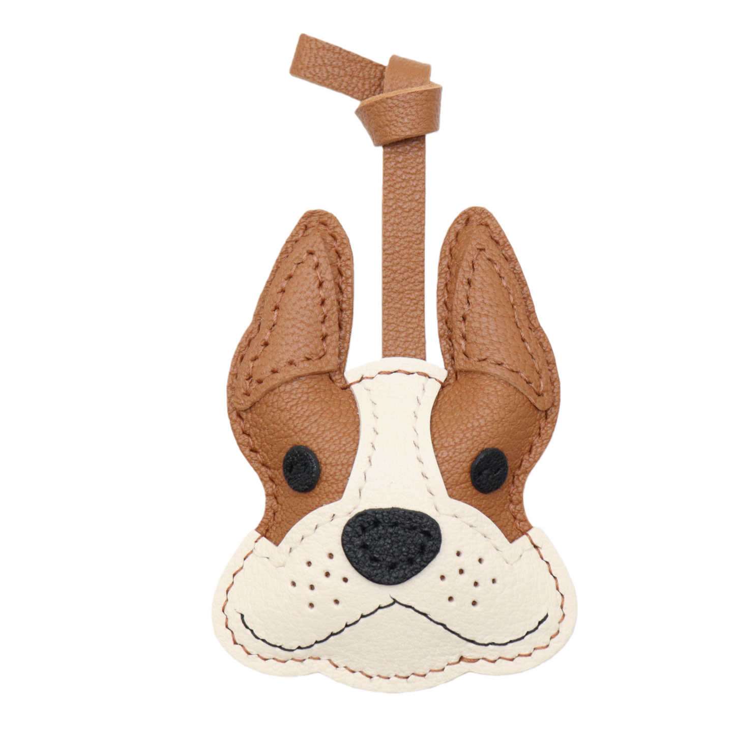 French Bulldog Leather Bag Charm Keychain