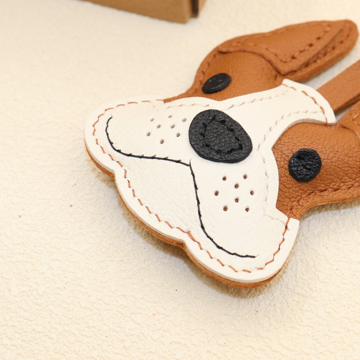 French Bulldog Leather Bag Charm Keychain