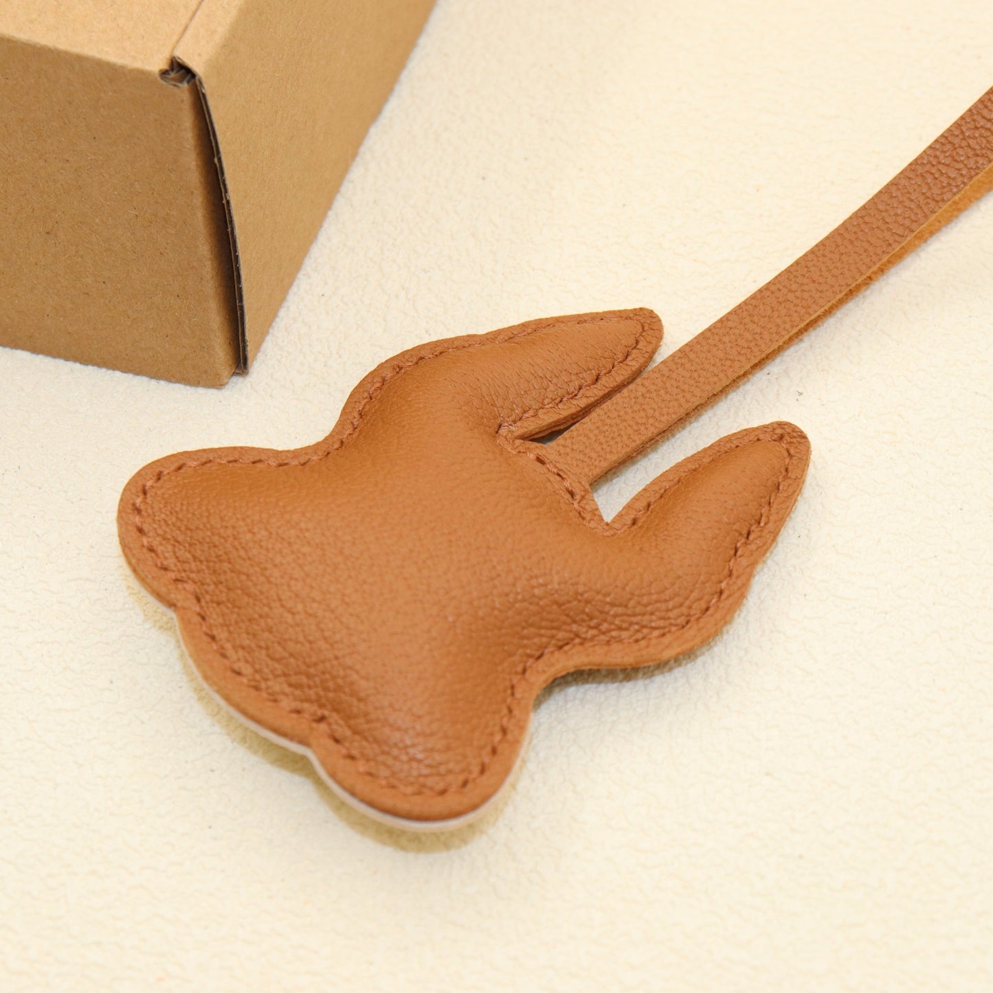 French Bulldog Leather Bag Charm Keychain