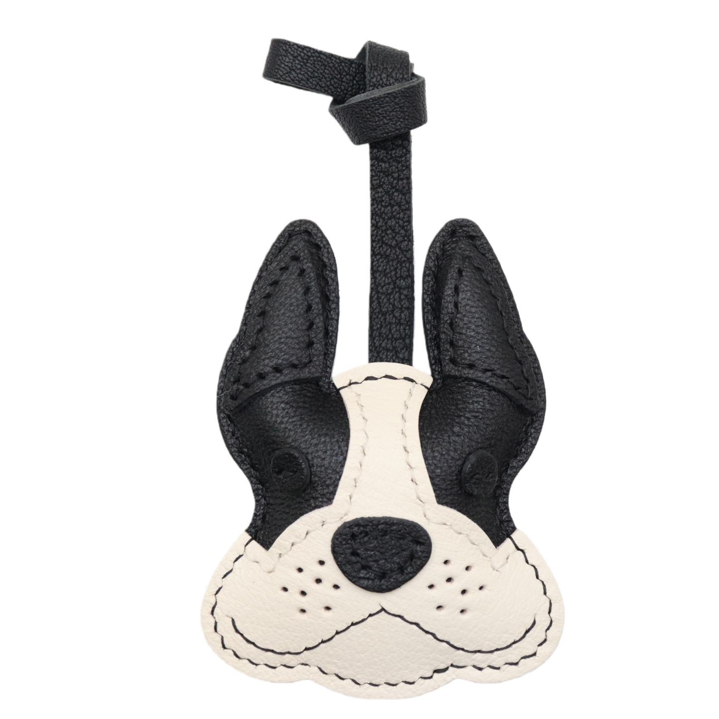 French Bulldog Leather Bag Charm Keychain
