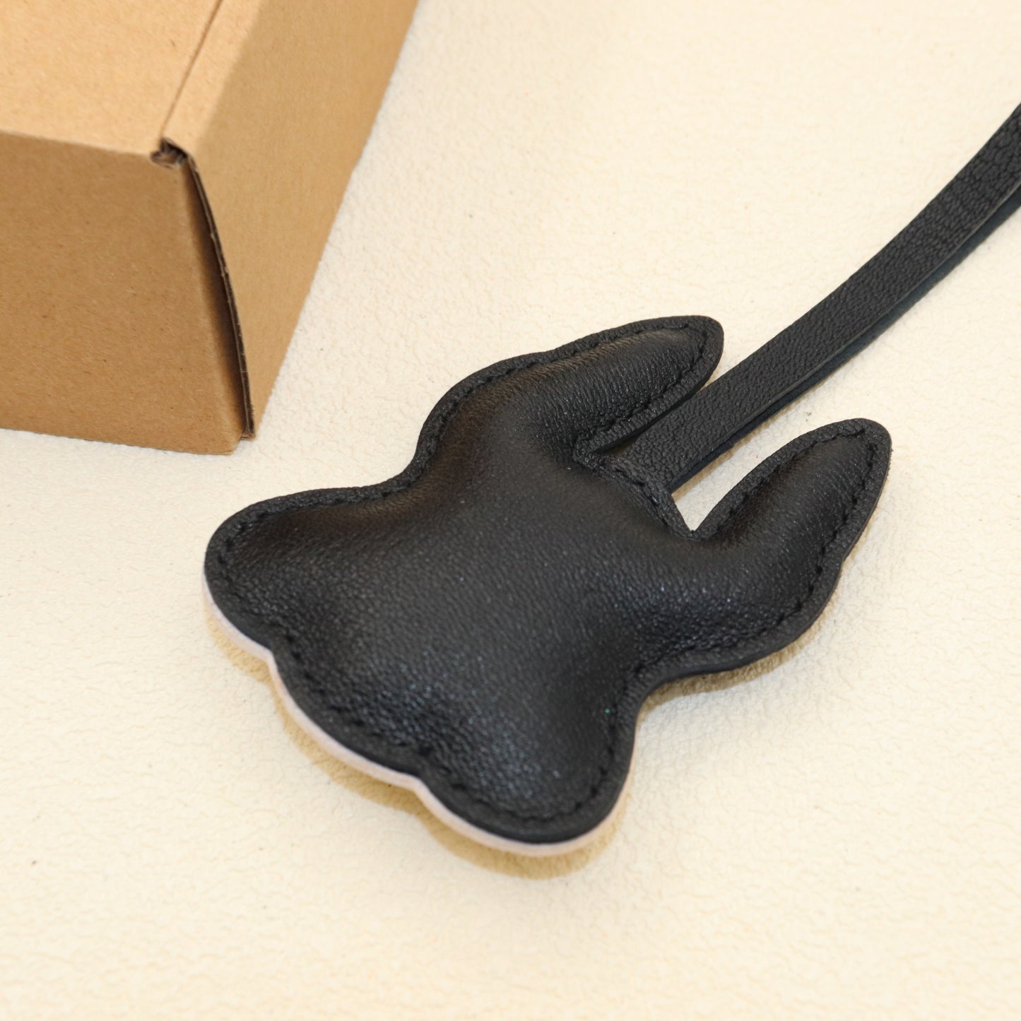 French Bulldog Leather Bag Charm Keychain