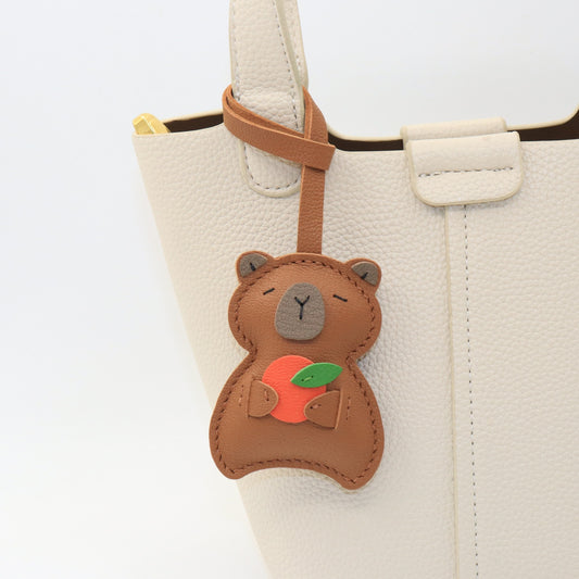 Leather Capybara Bag Charm & Keychain