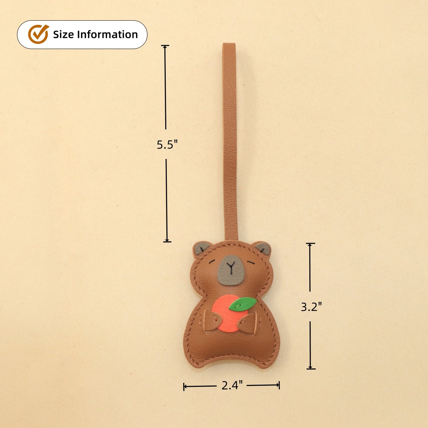 Leather Capybara Bag Charm & Keychain