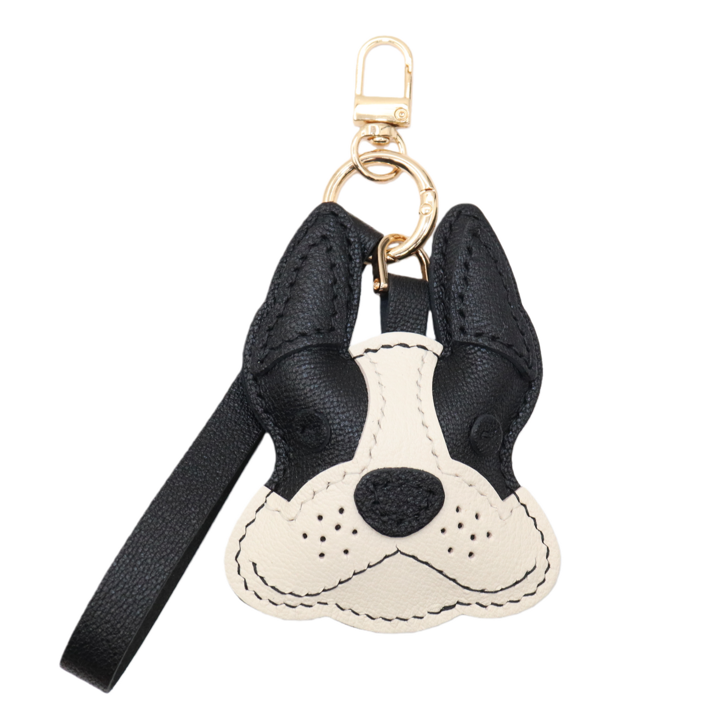French Bulldog Leather Bag Charm Keychain