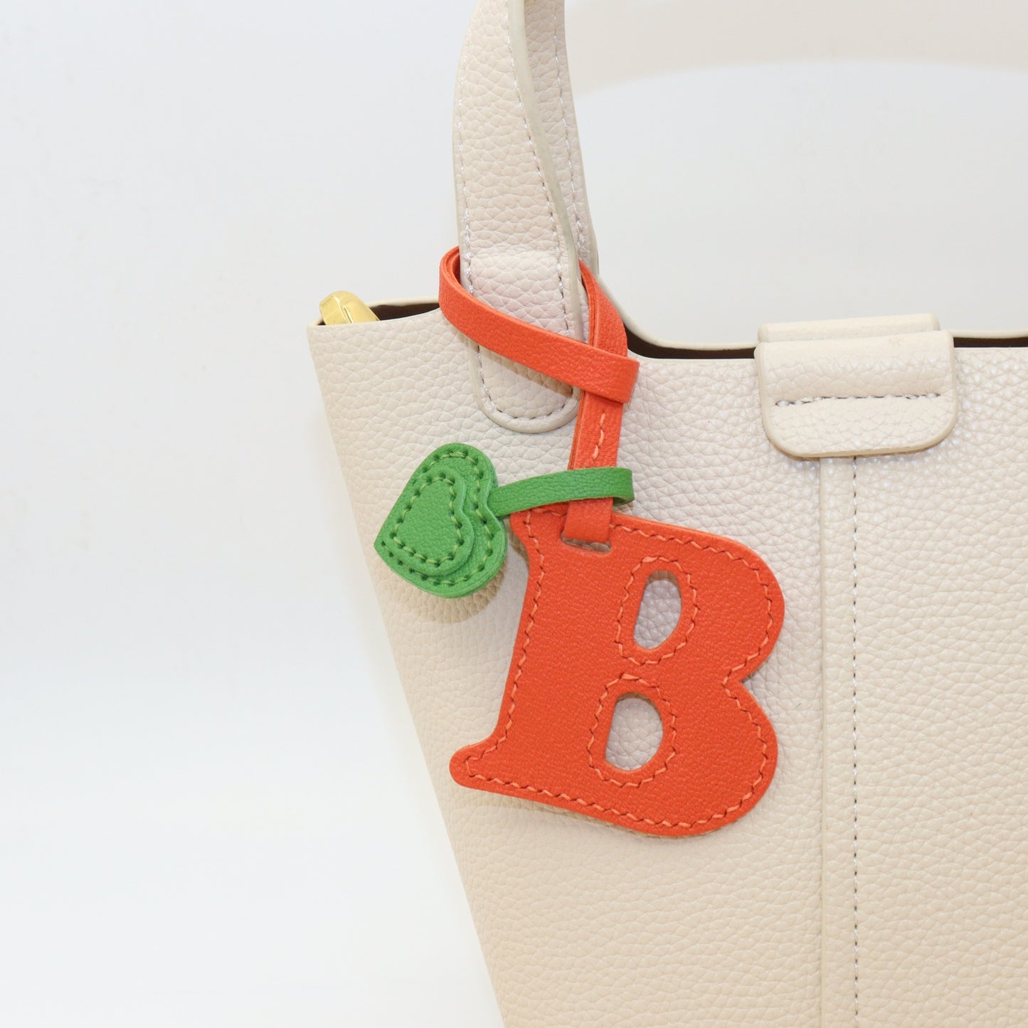 Initial Letter A-Z Bag Charm with Heart
