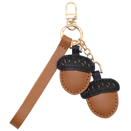 Leather Acorn Keychain