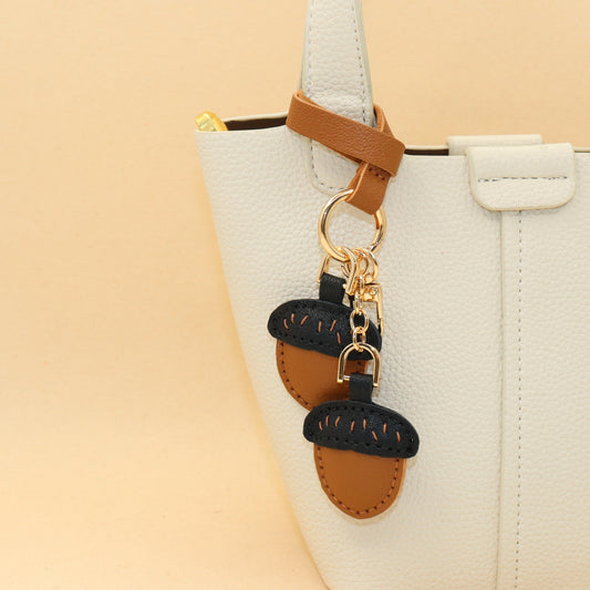 Leather Acorn Keychain