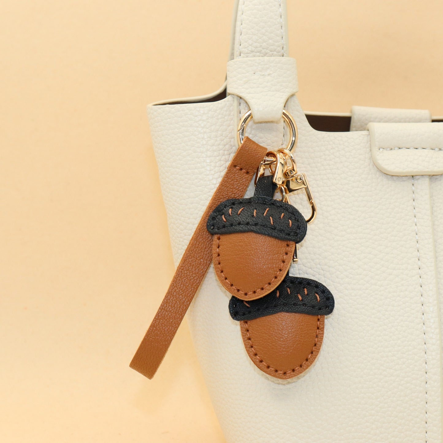 Leather Acorn Keychain