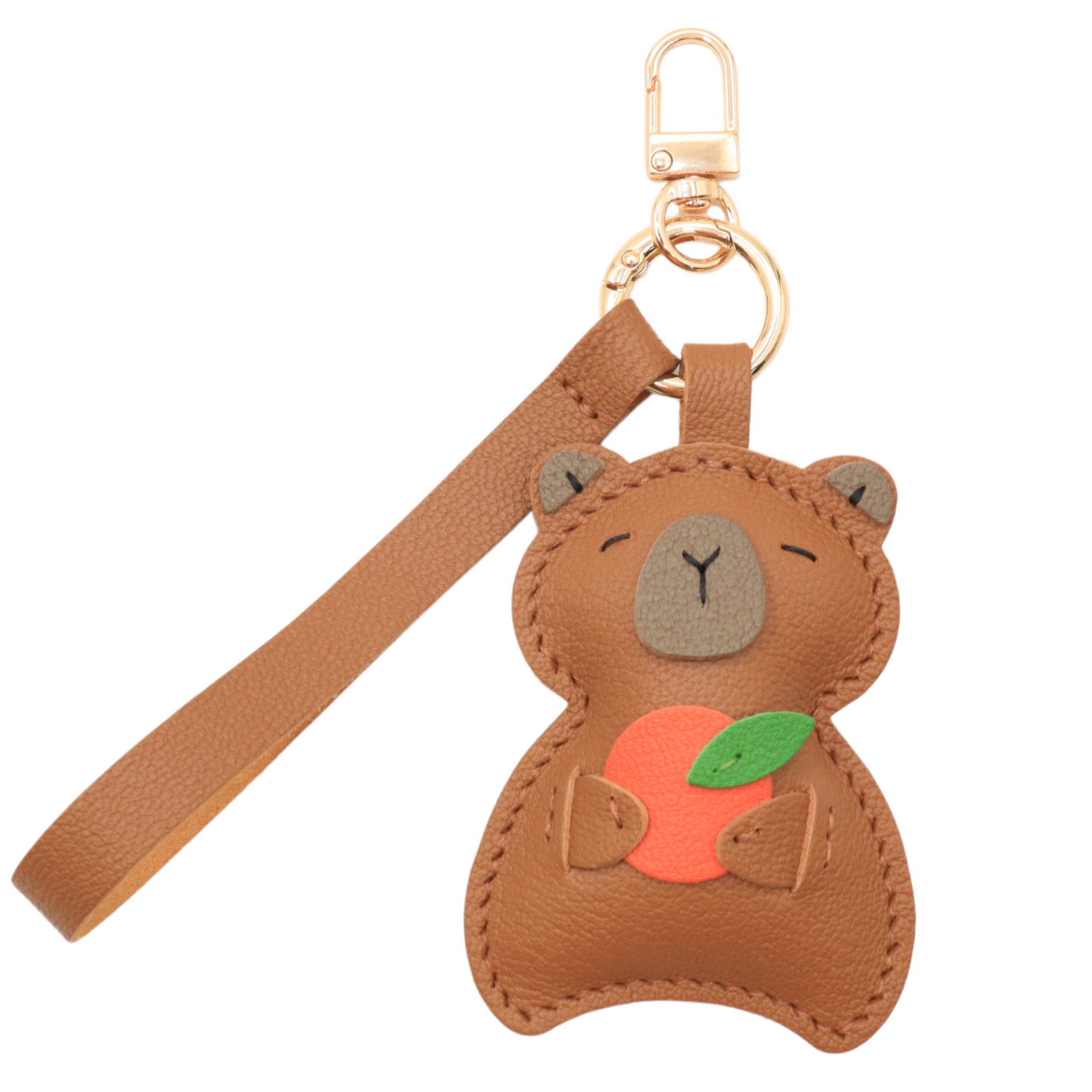 Leather Capybara Bag Charm & Keychain