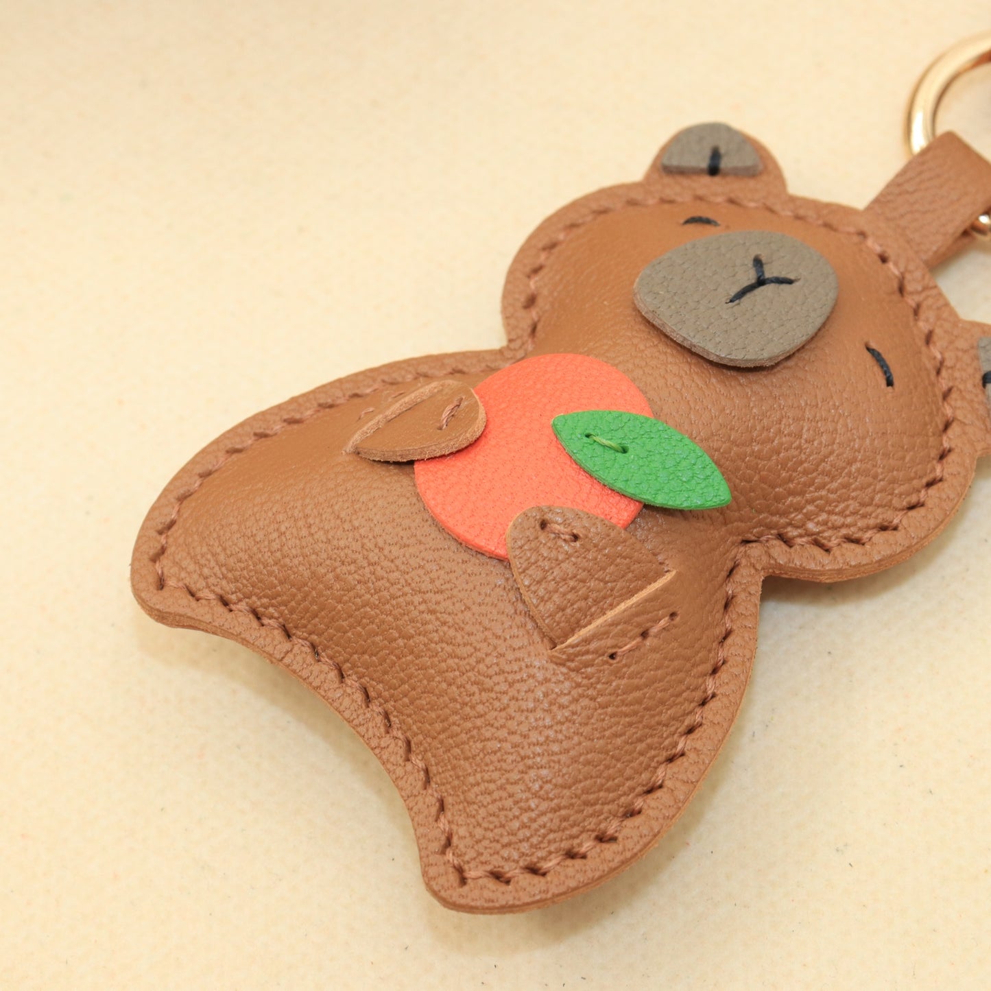 Leather Capybara Bag Charm & Keychain