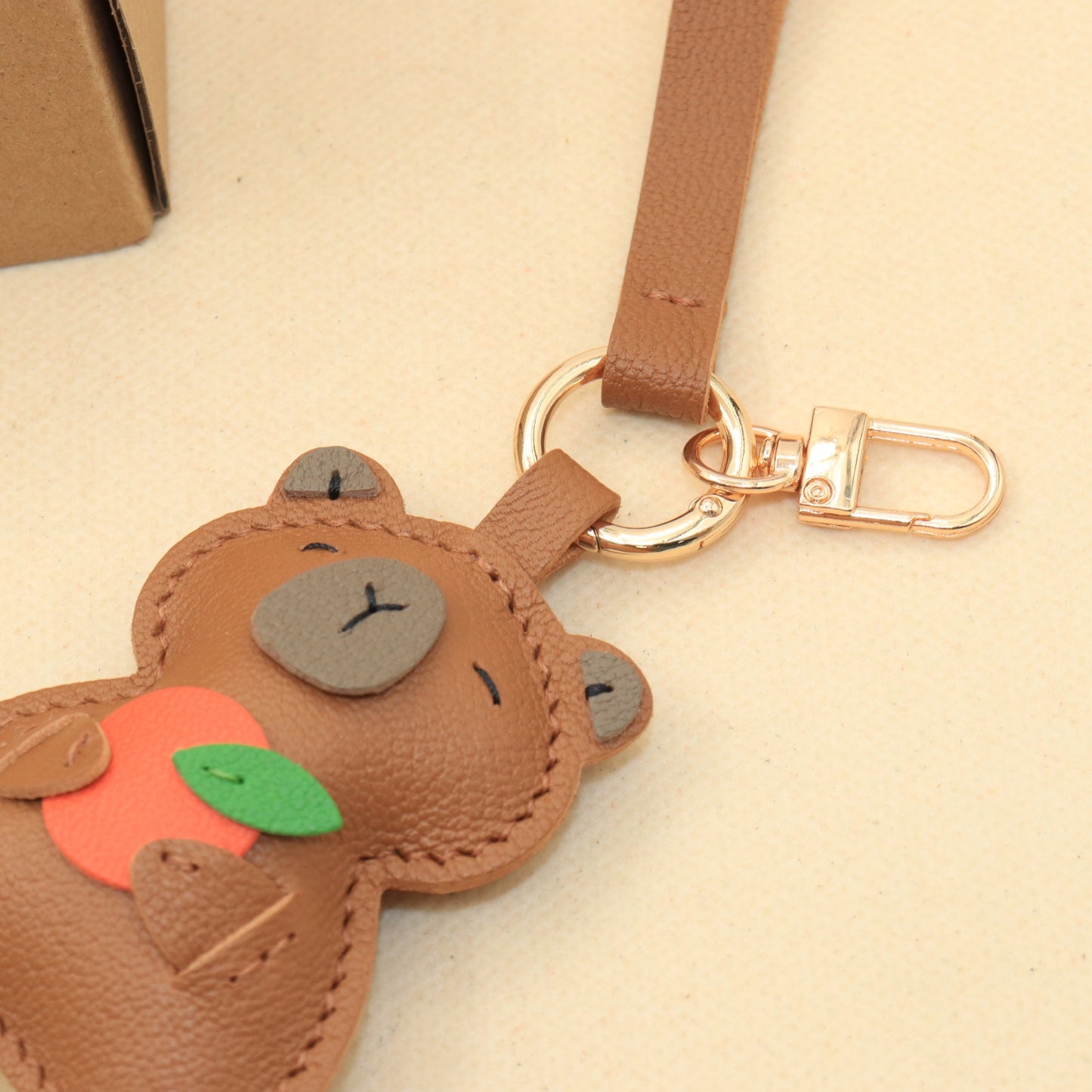 Leather Capybara Bag Charm & Keychain