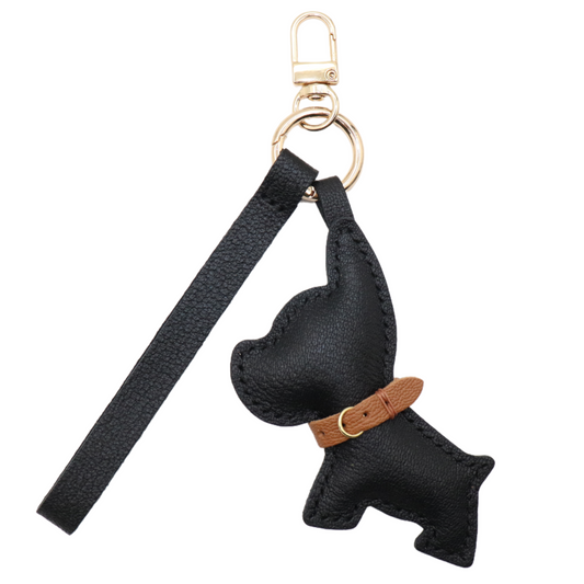 Leather Dog with Mini Belt Keychain