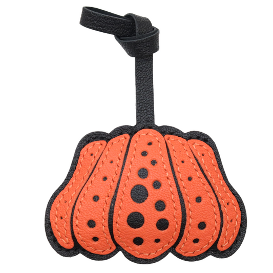 Leather Pumpkin Keychain