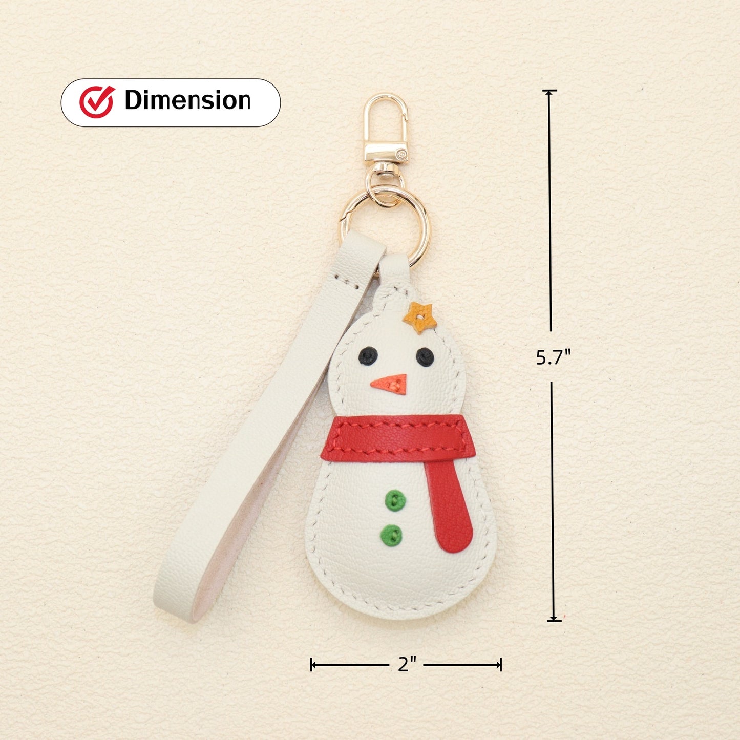 Leather Snowman Keychain