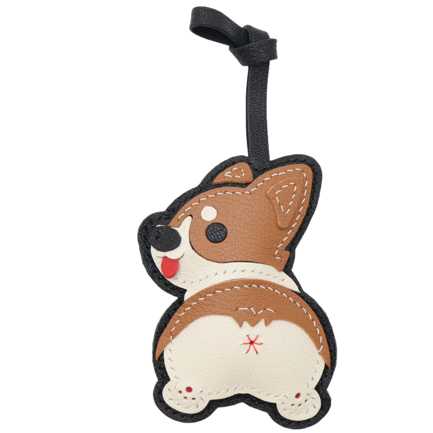 Leather Corgi Keychain Bag Charm