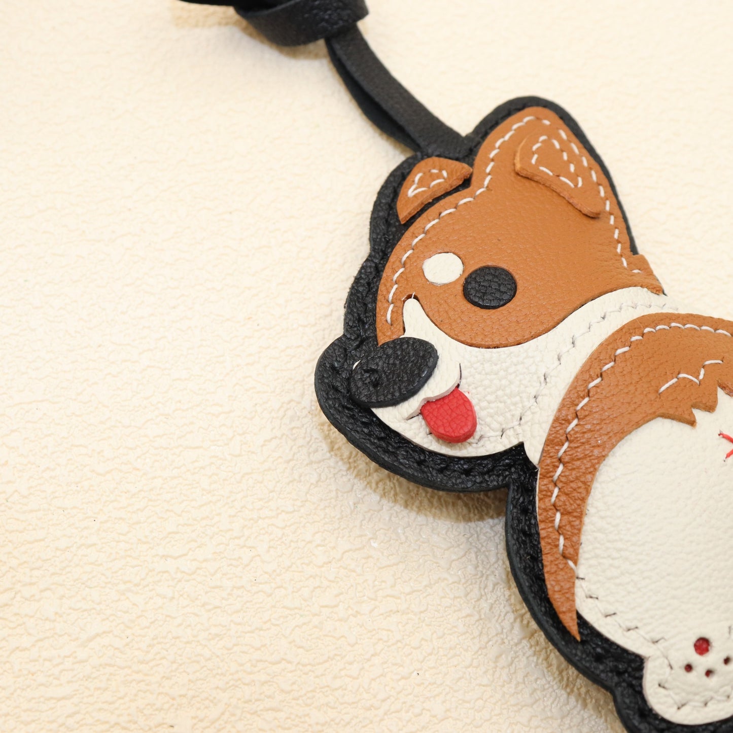 Leather Corgi Keychain Bag Charm