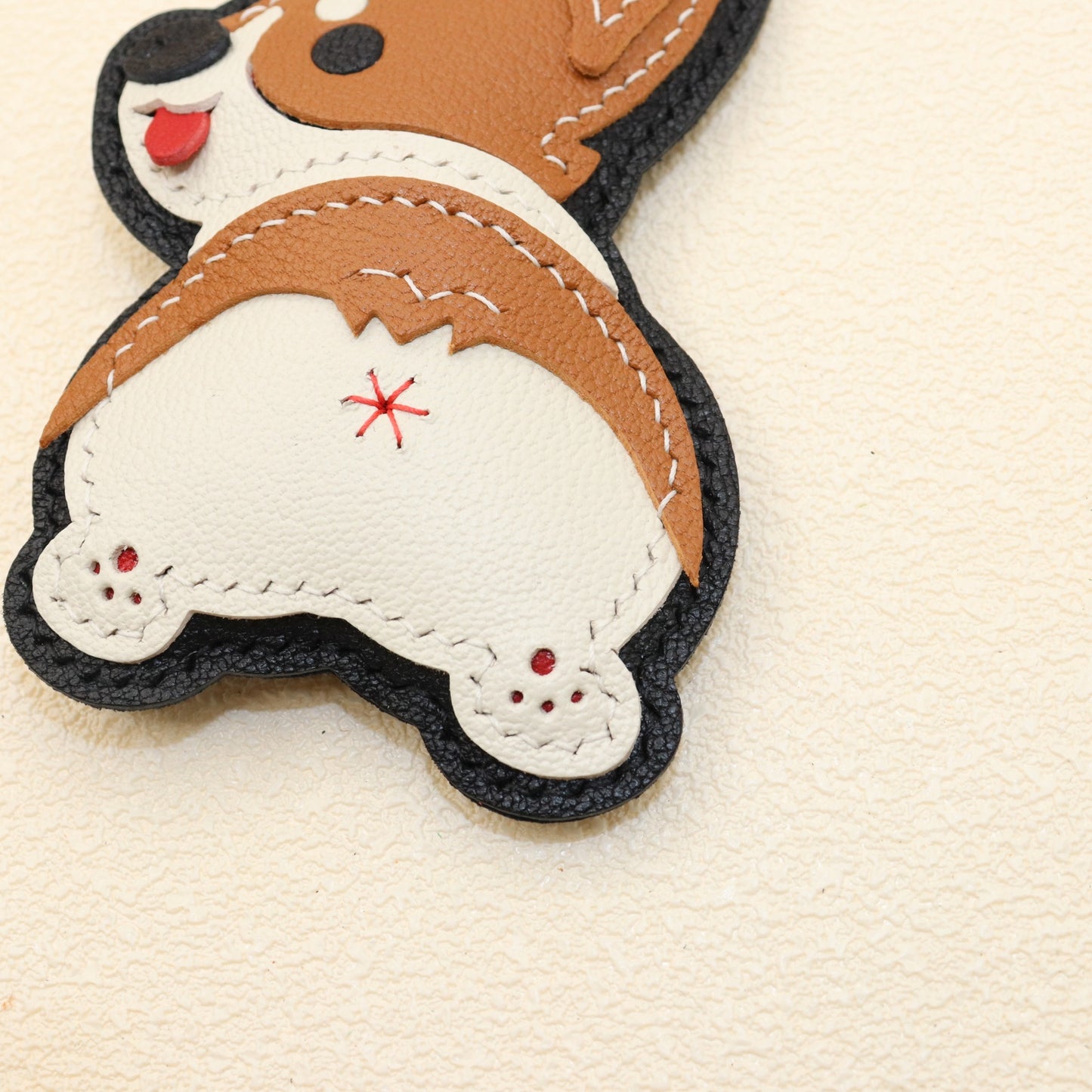 Leather Corgi Keychain Bag Charm