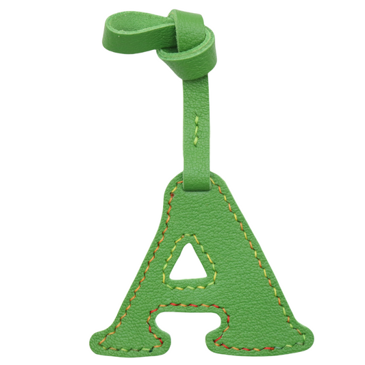 Leather Initial Letter A Bag Charm