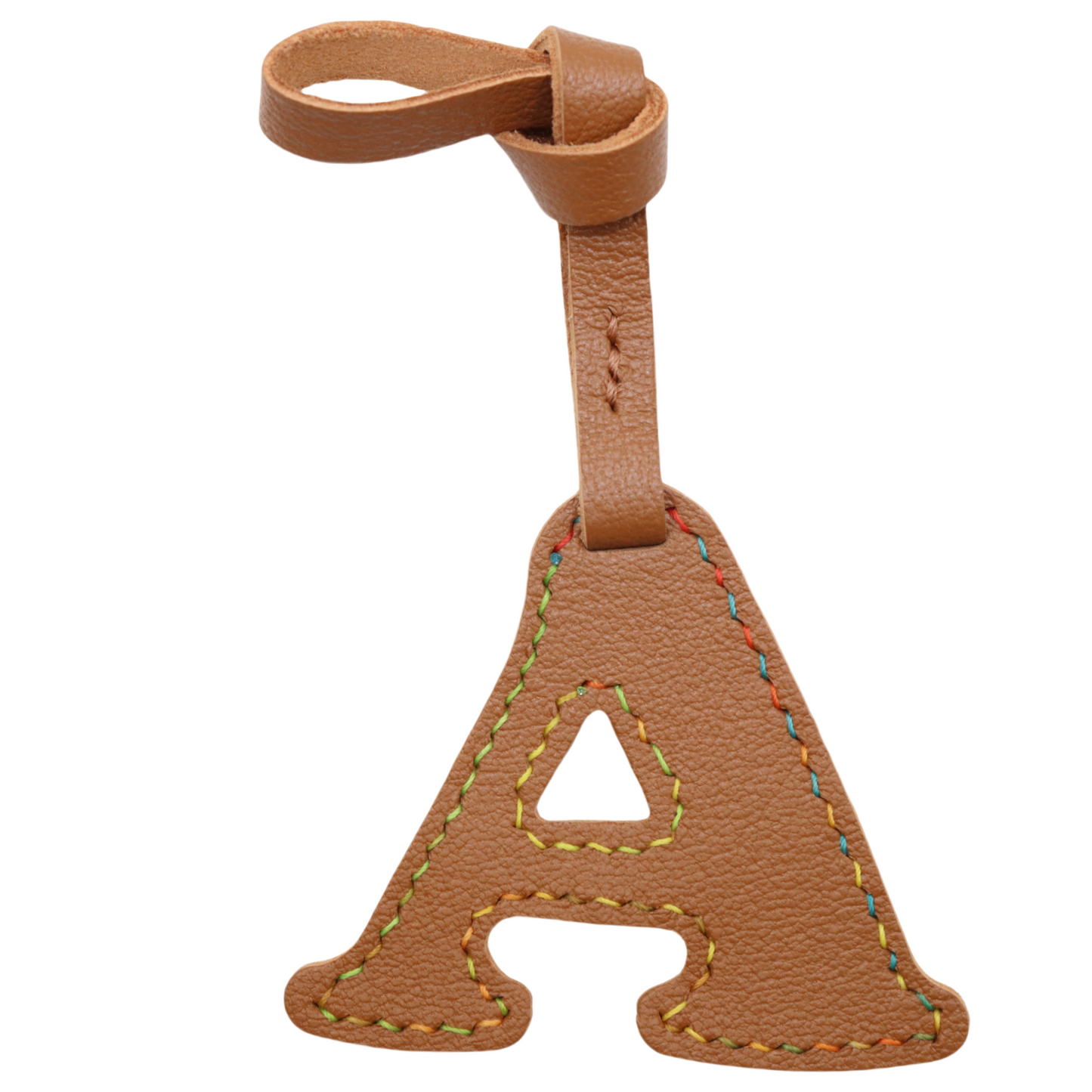 Leather Initial Letter A Bag Charm