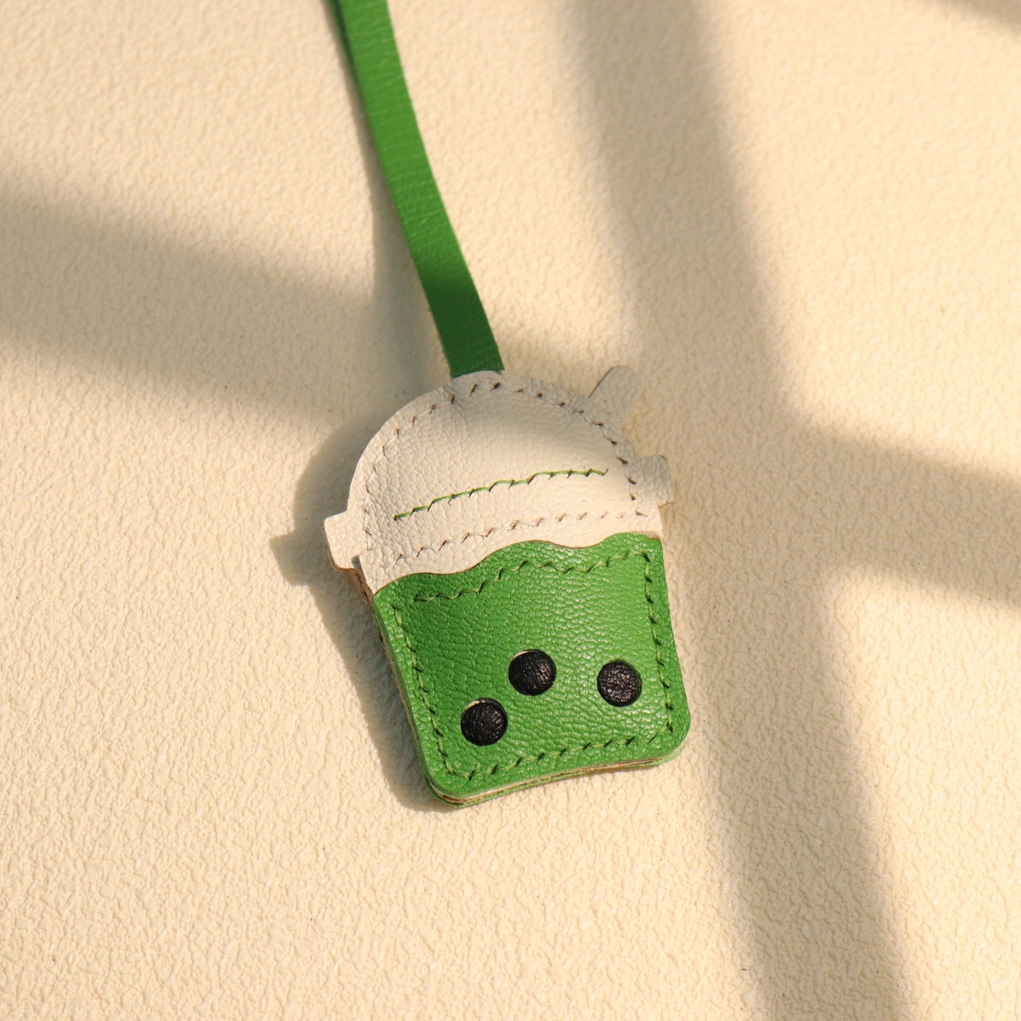 Leather Boba Tea Cup Charm